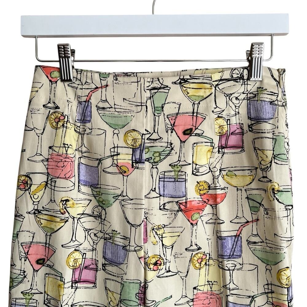 Fibers by Barbera Lesser Women’s Cocktail Print Cropped Pants Size 4 - Picture 2 of 8